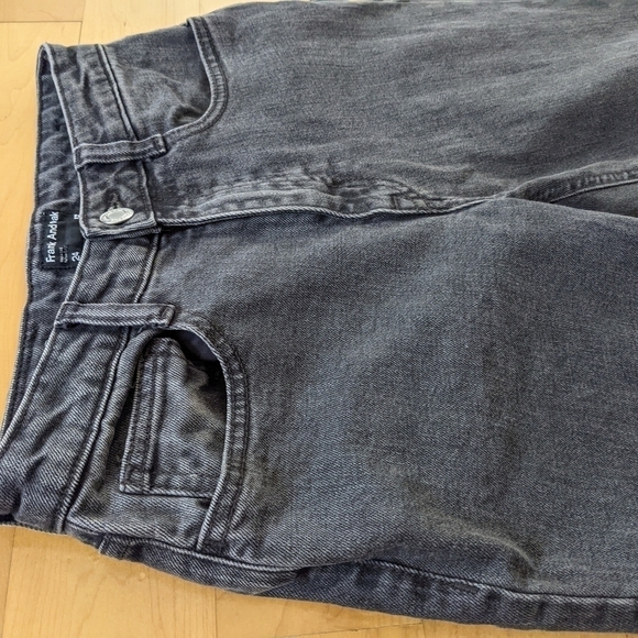 FRANK And Oak Stevie tapered fit high rise waist black wash jeans size 24 @T7 - Picture 9 of 9